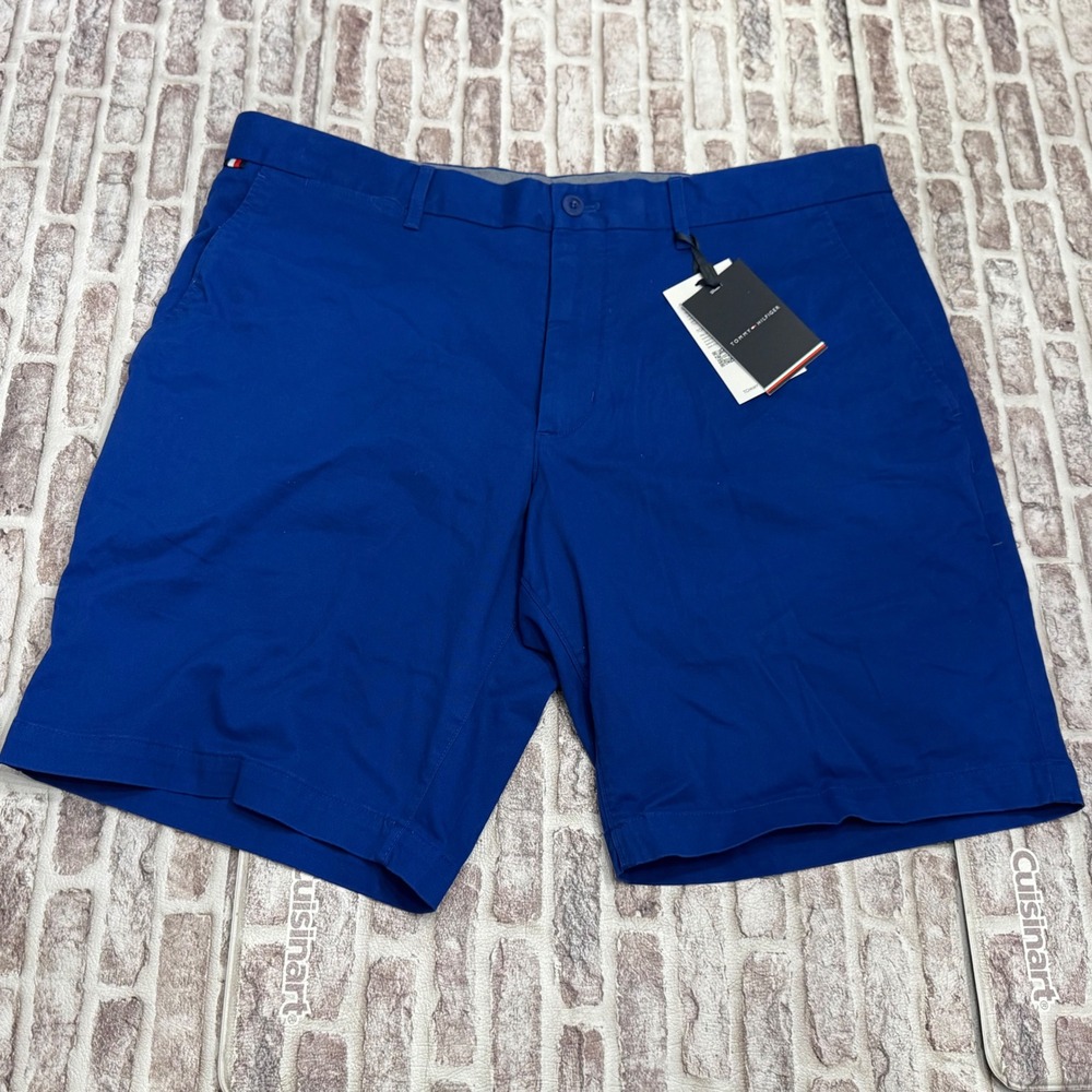 Tommy Hilfiger Mens Brooklyn Regular Fit Performance Shorts Blue 38 MW23563 NWT